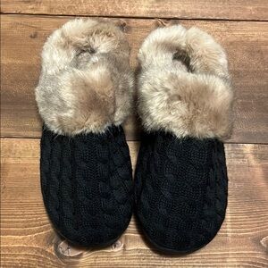 Cozy Black Knit Women's Slippers